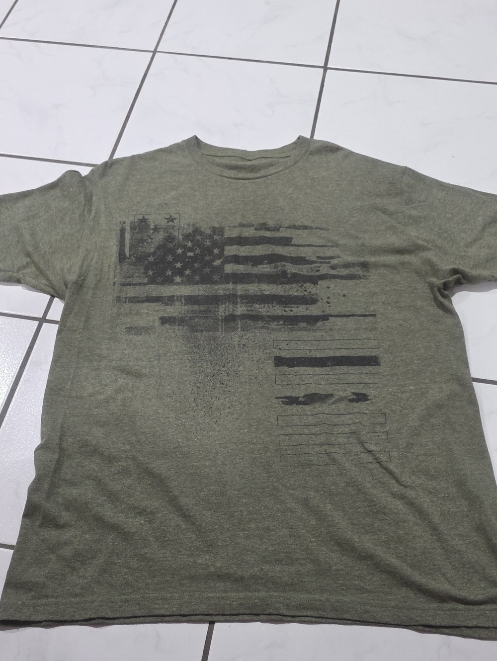 Olive Green American Flag Graphic Tee